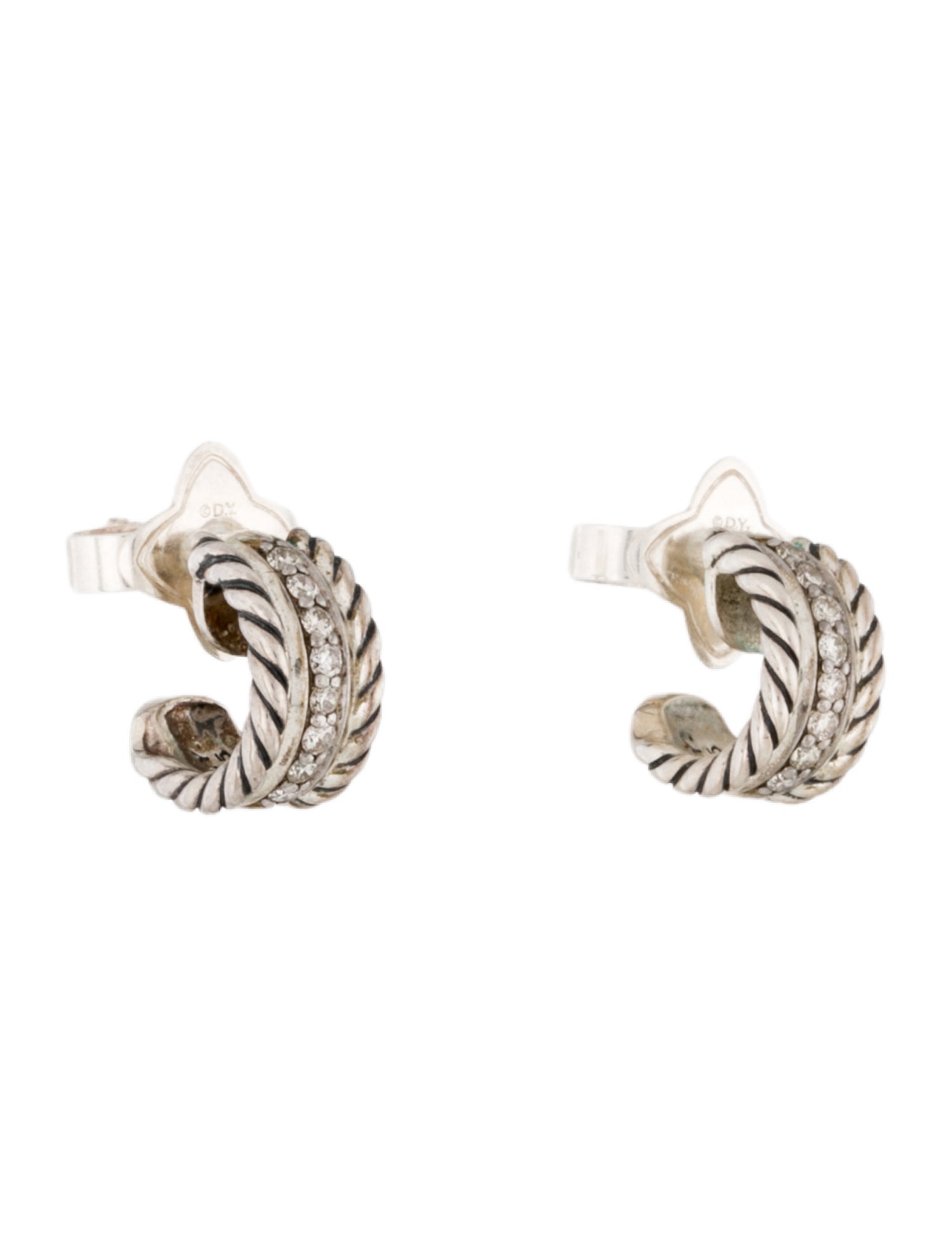 David Yurman Diamond Huggie Earrings
