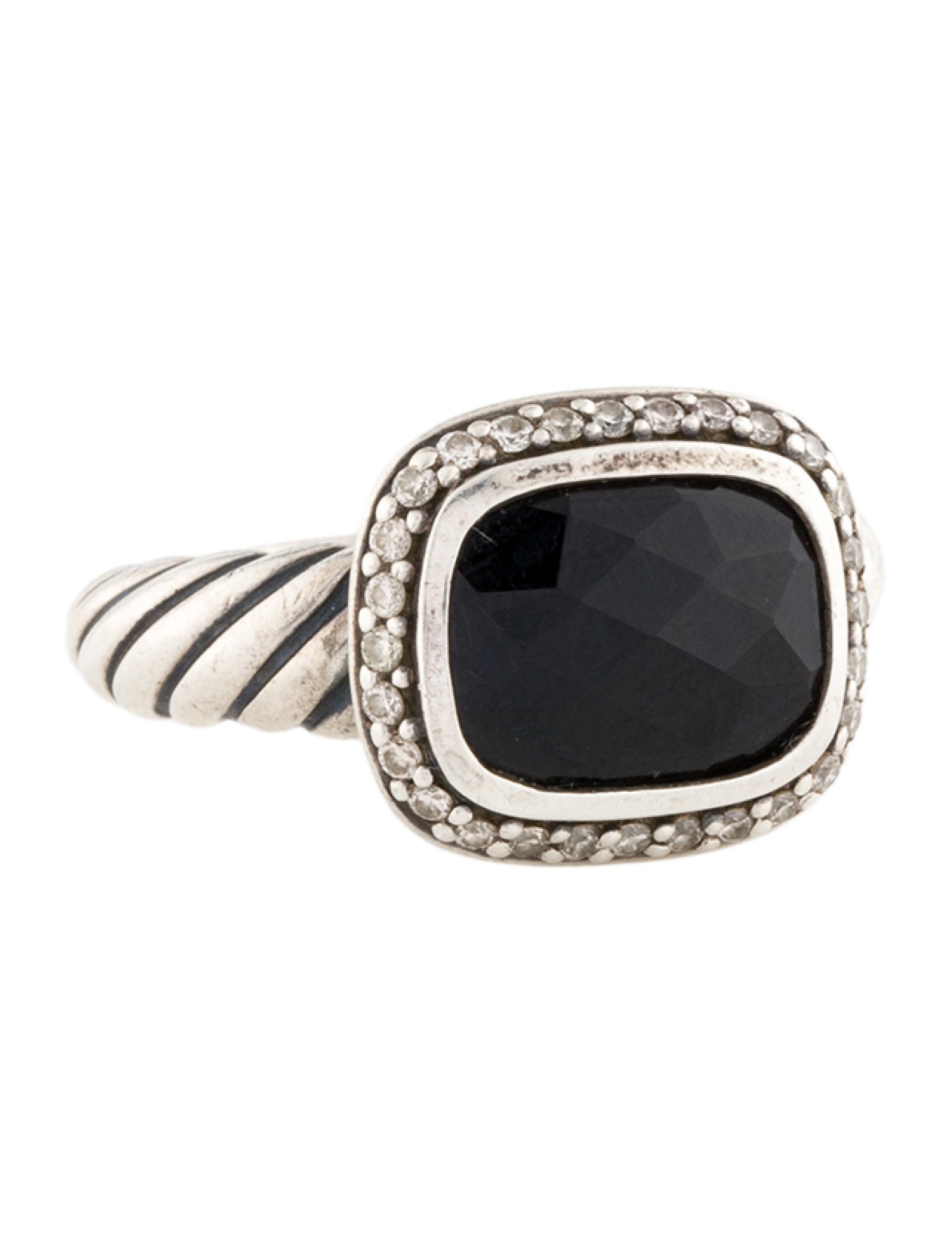 David Yurman Onyx & Diamond Noblesse Ring