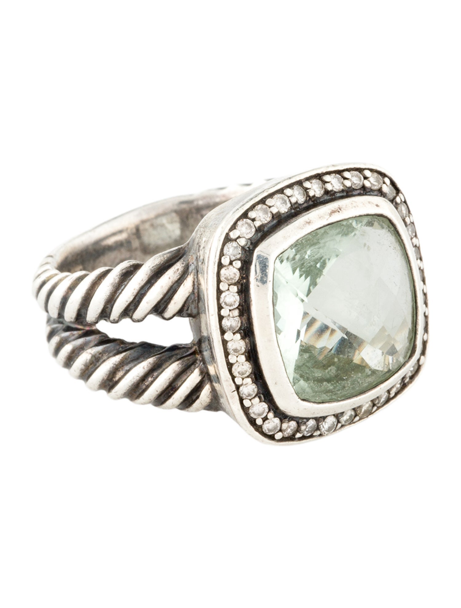 David Yurman Prasiolite & Diamond Albion Ring