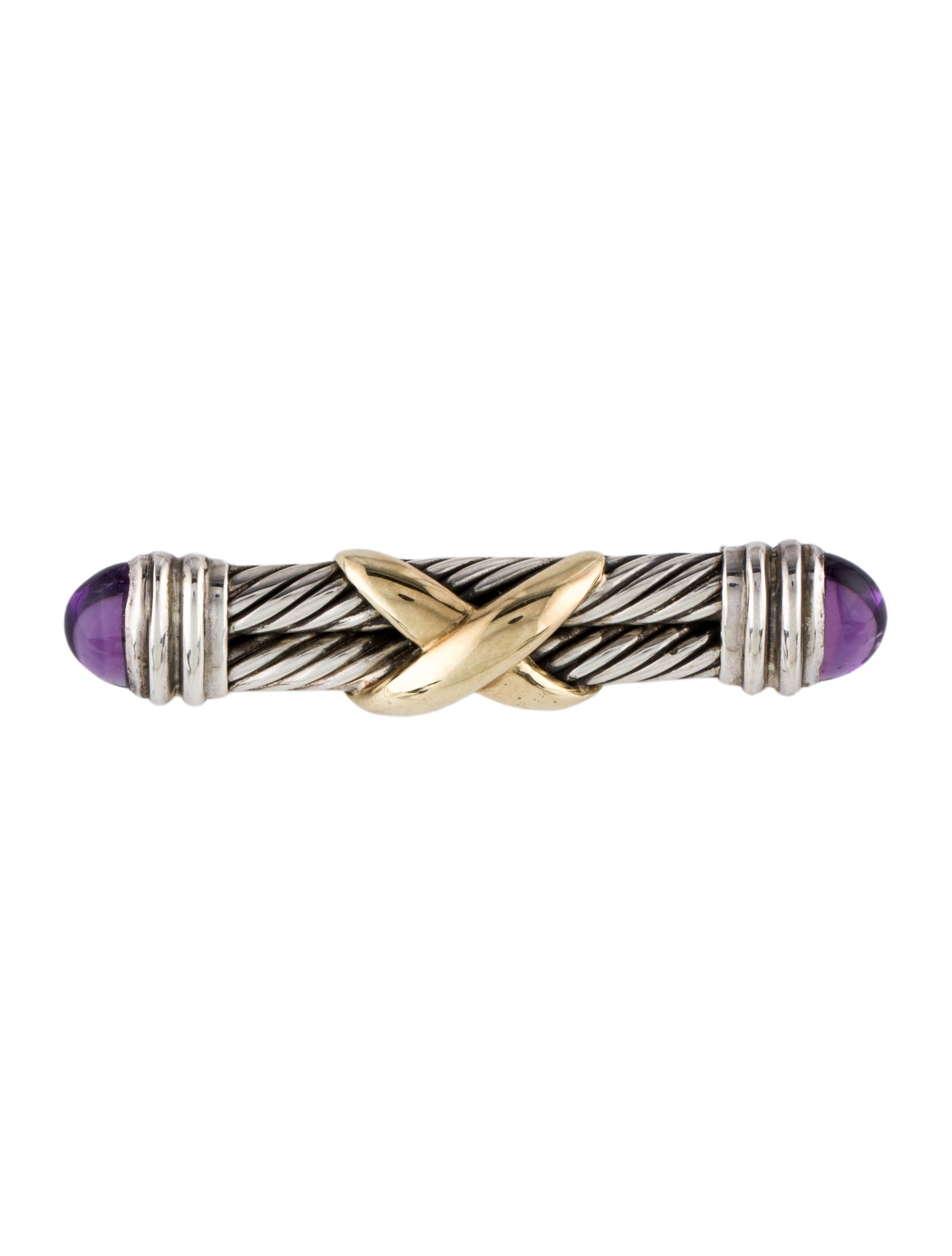 David Yurman Amethyst Crossover X Brooch Pin