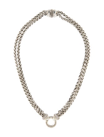 David Yurman Diamond Double Wheat Chain Necklace
