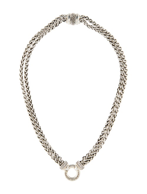 David Yurman Diamond Double Wheat Chain Necklace