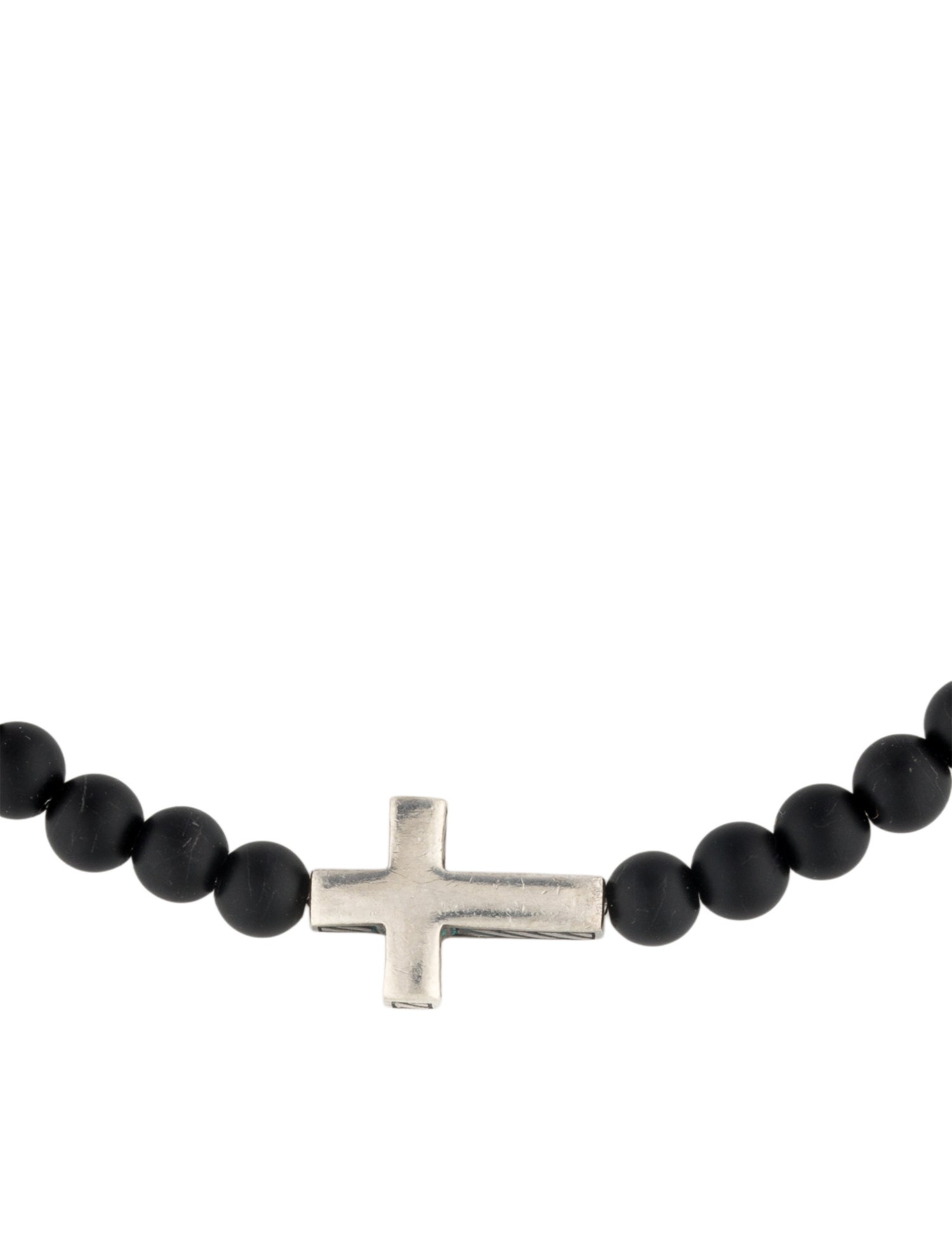 David Yurman Onyx Cross Spiritual Bead Bracelet