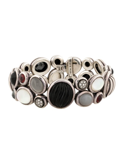 David Yurman Multi-Stone & Diamond Mosaic Narrow Bangle Bracelet