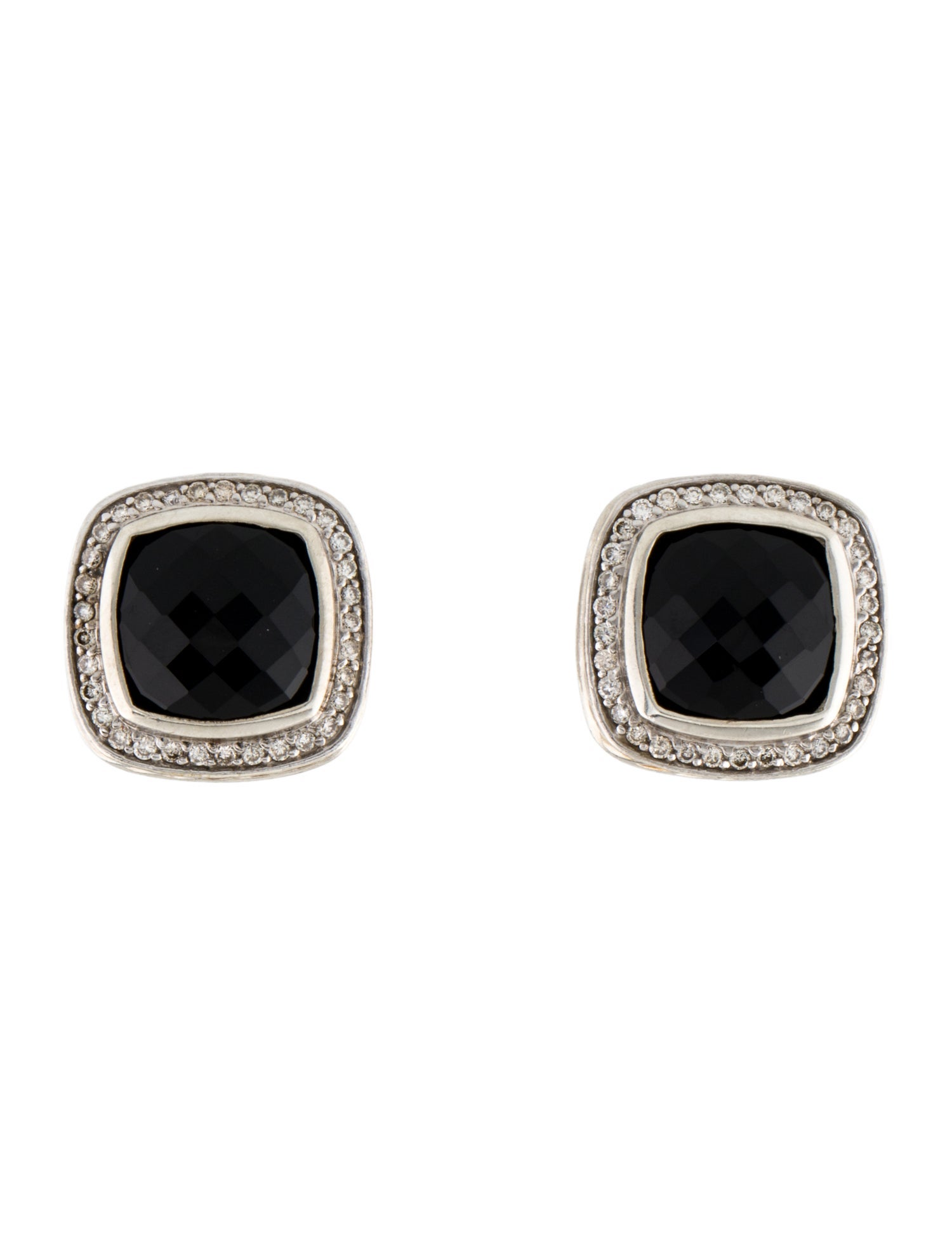 David Yurman Onyx & Diamond Albion Earclips