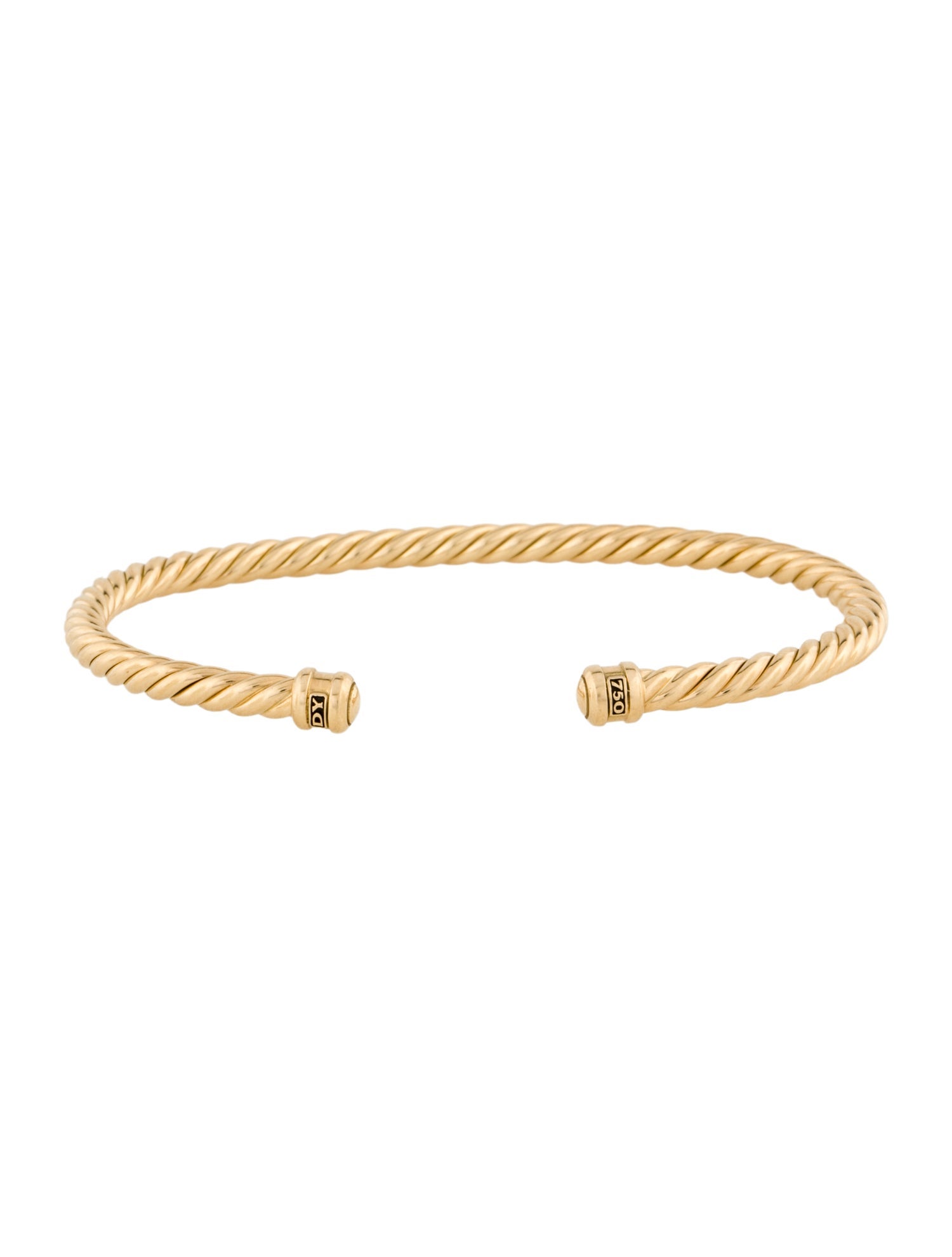 David Yurman 18K Cable Flex Cuff Bracelet