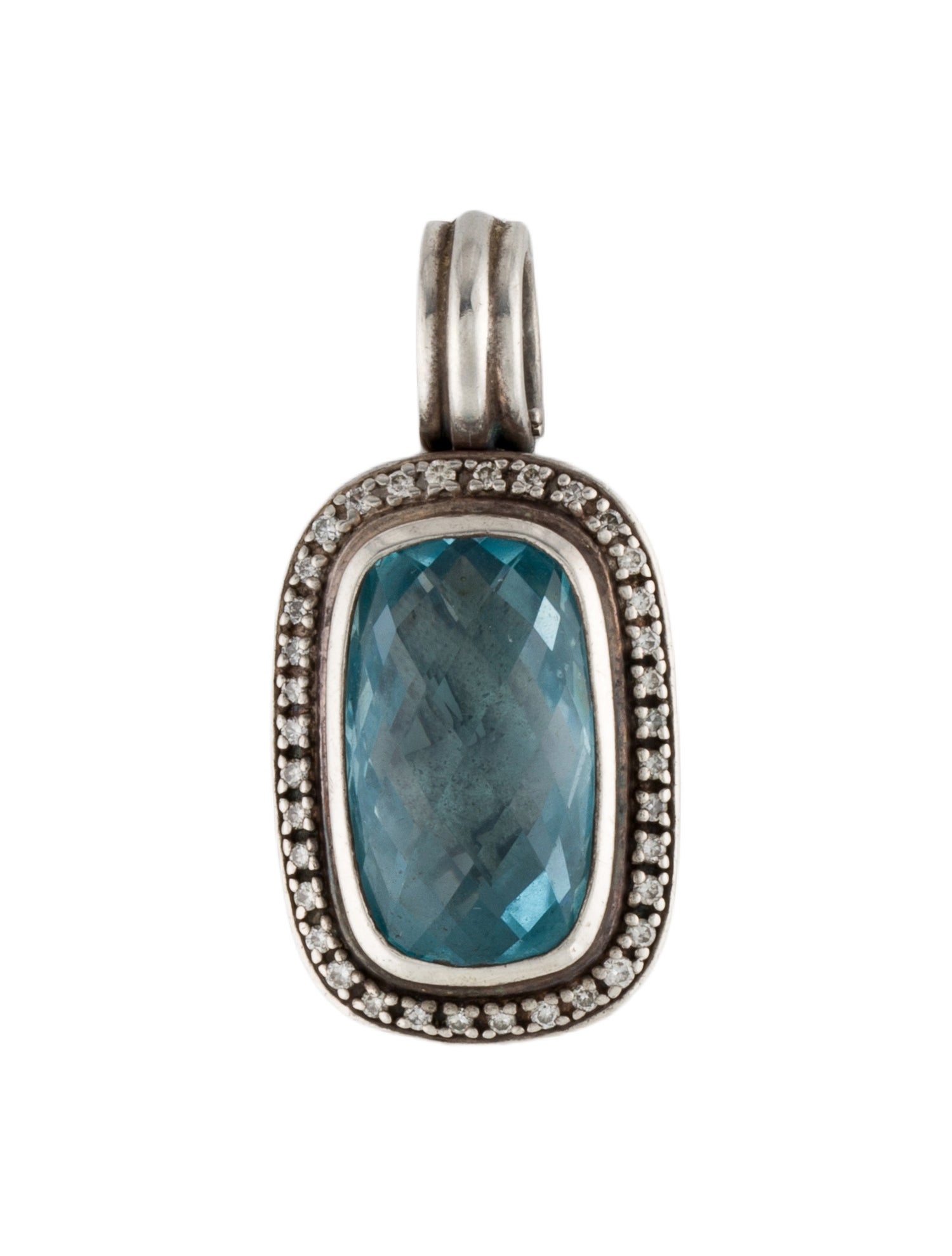 David Yurman Topaz & Diamond Pendant Necklace