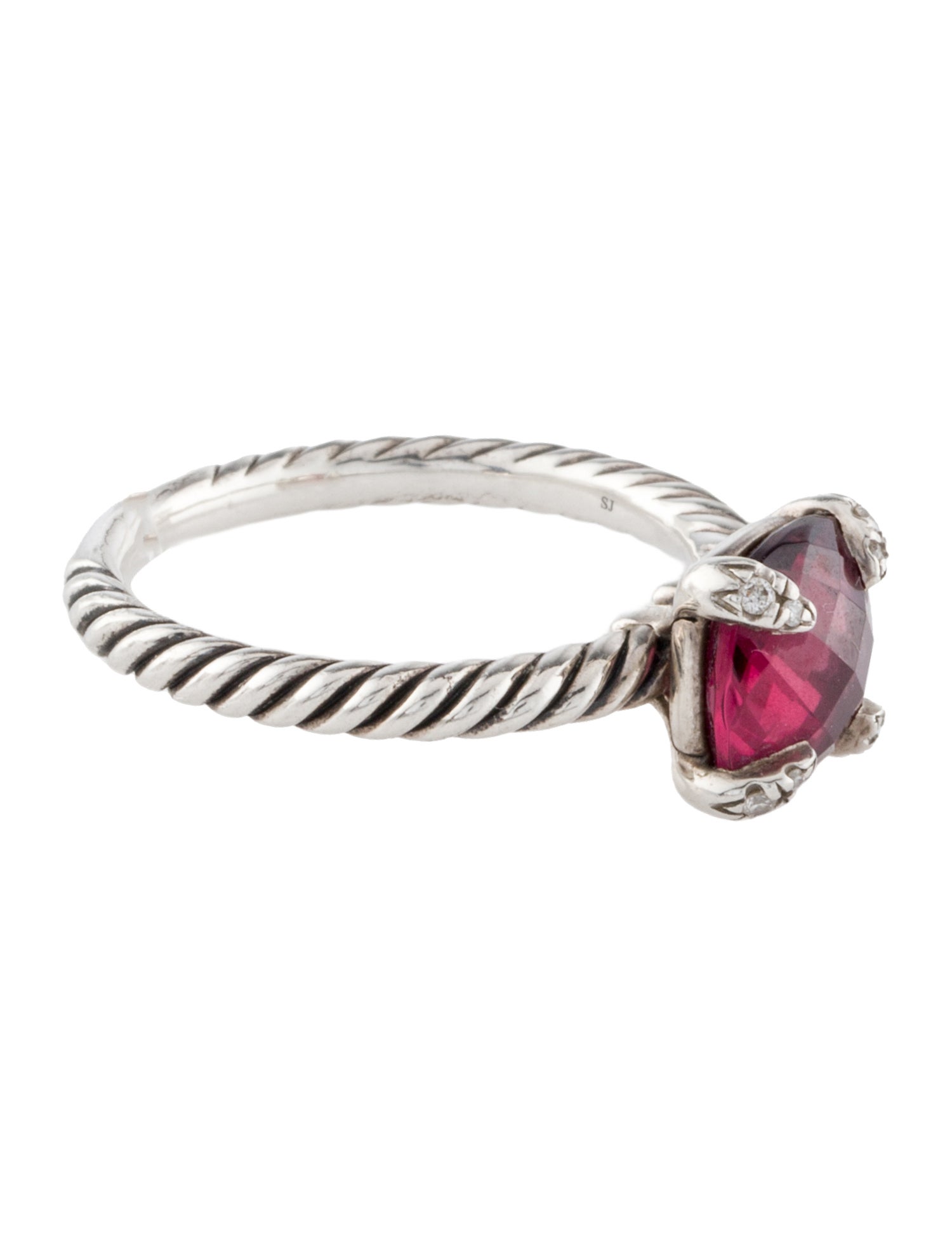 David Yurman Garnet & Diamond Chatelaine® Ring