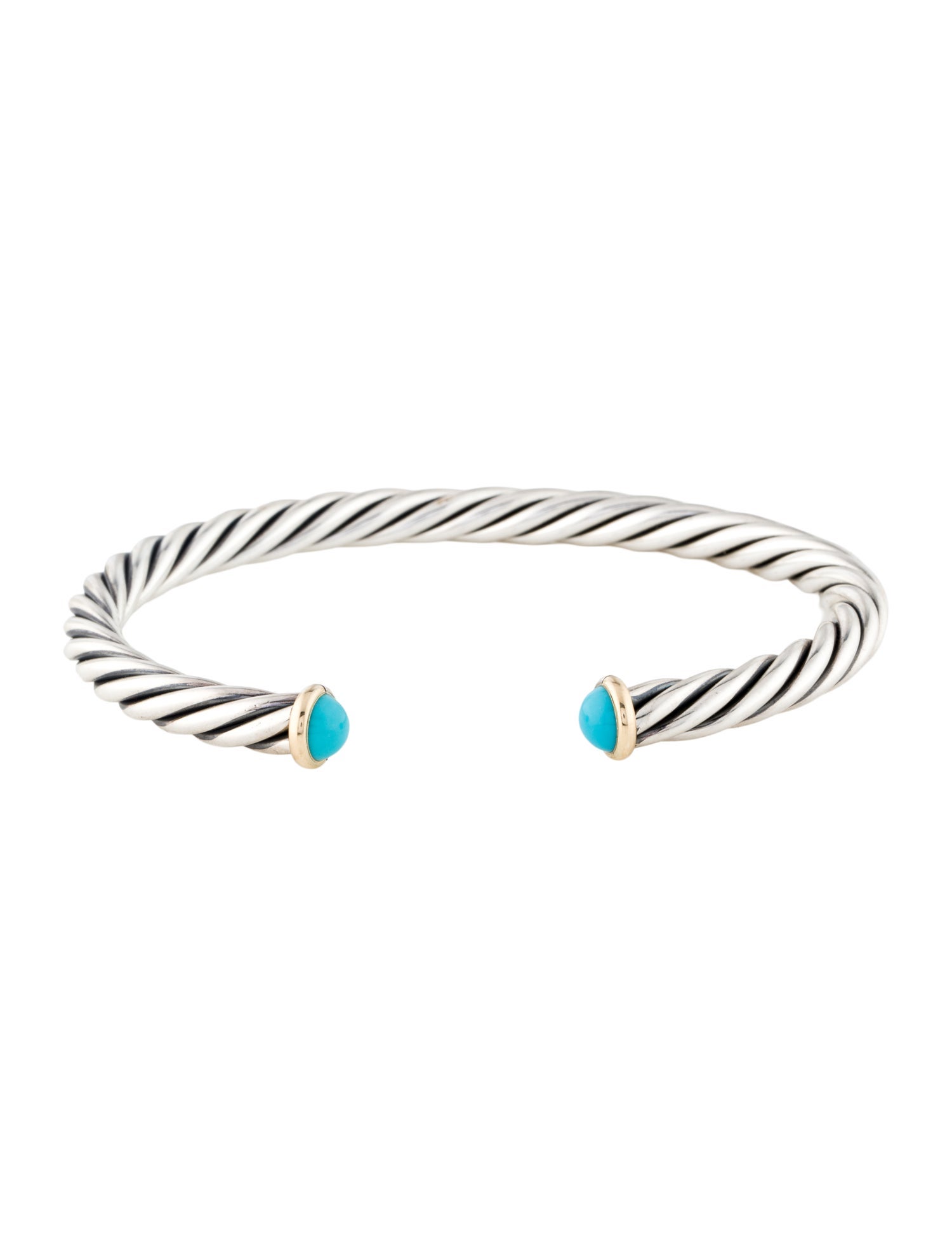 David Yurman Turquoise Cable Cuff Bracelet