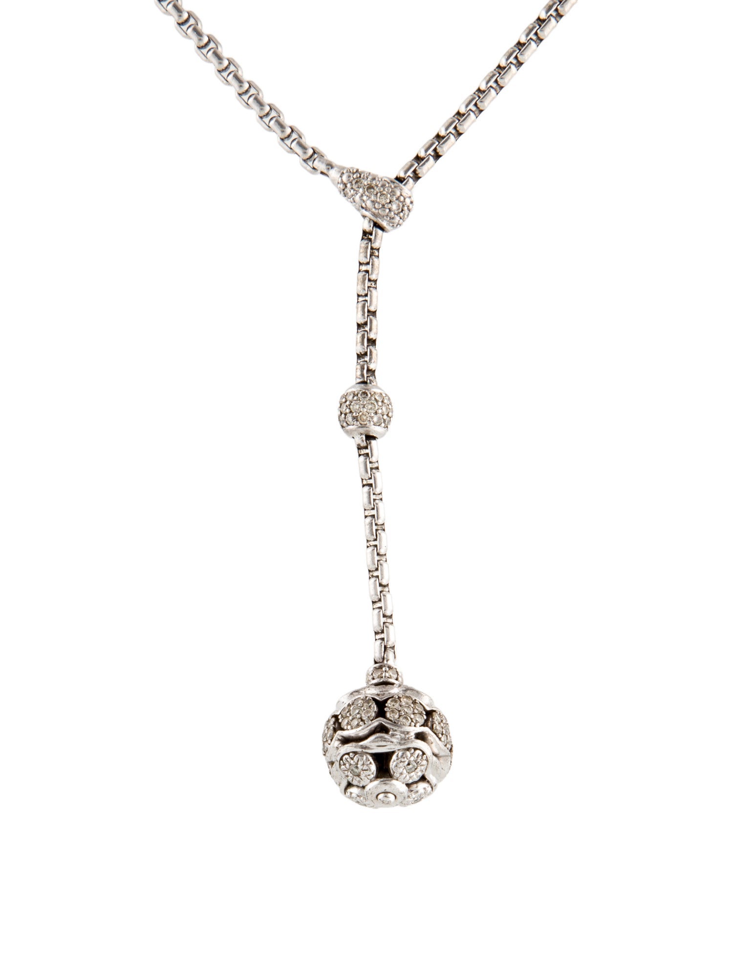 David Yurman Diamond Jewel Bead Lariat Necklace