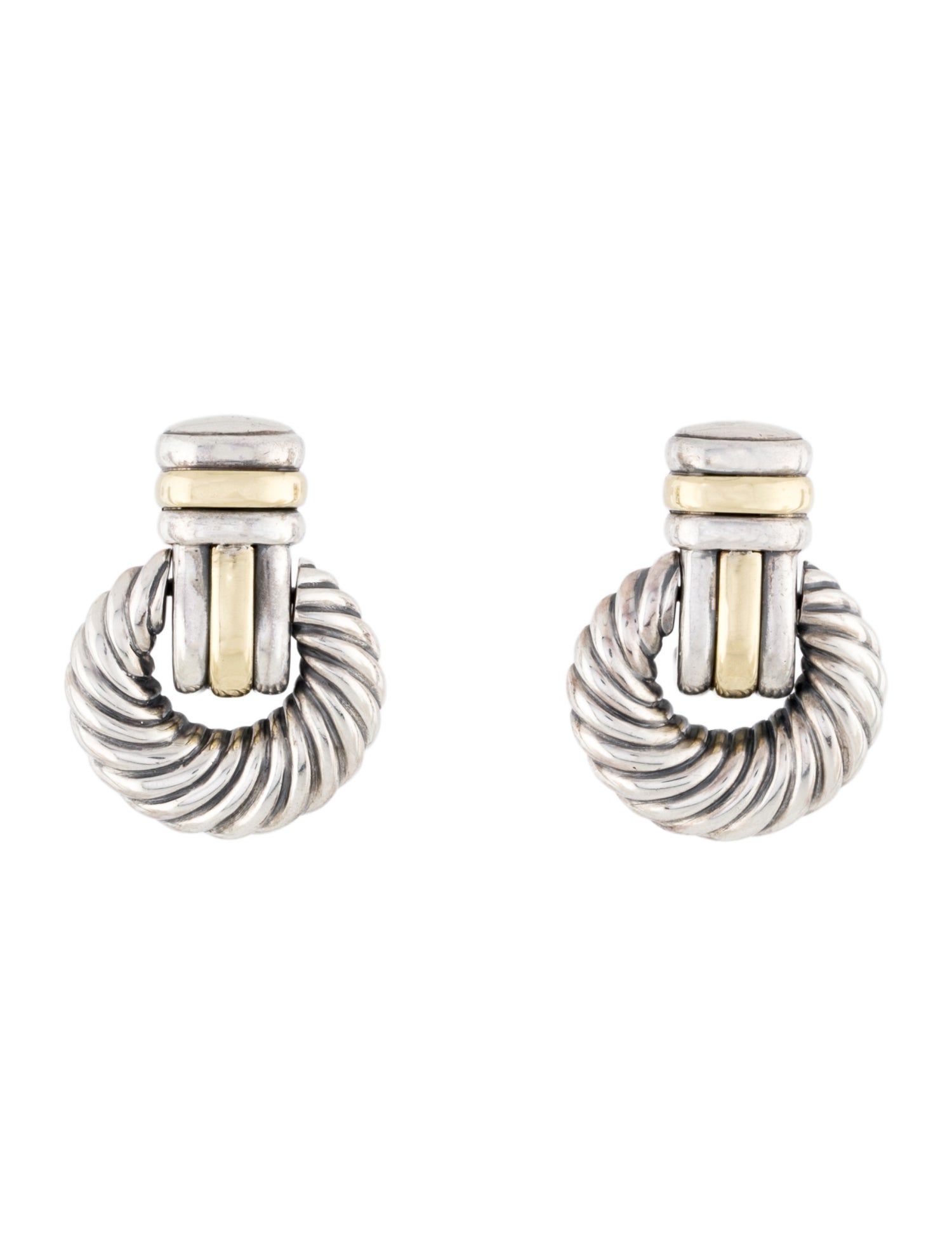 David Yurman Two-Tone Door-Knocker Earclips