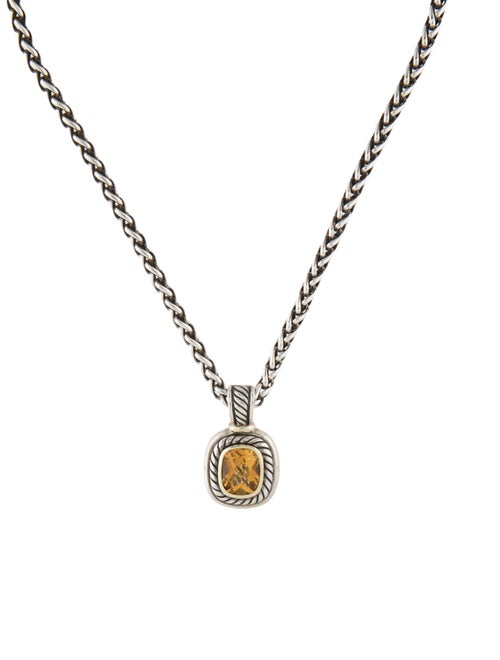 David Yurman Citrine Albion Enhancer Pendant Necklace