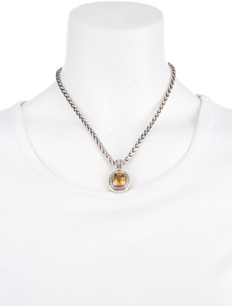 David Yurman Citrine Albion Enhancer Pendant Necklace
