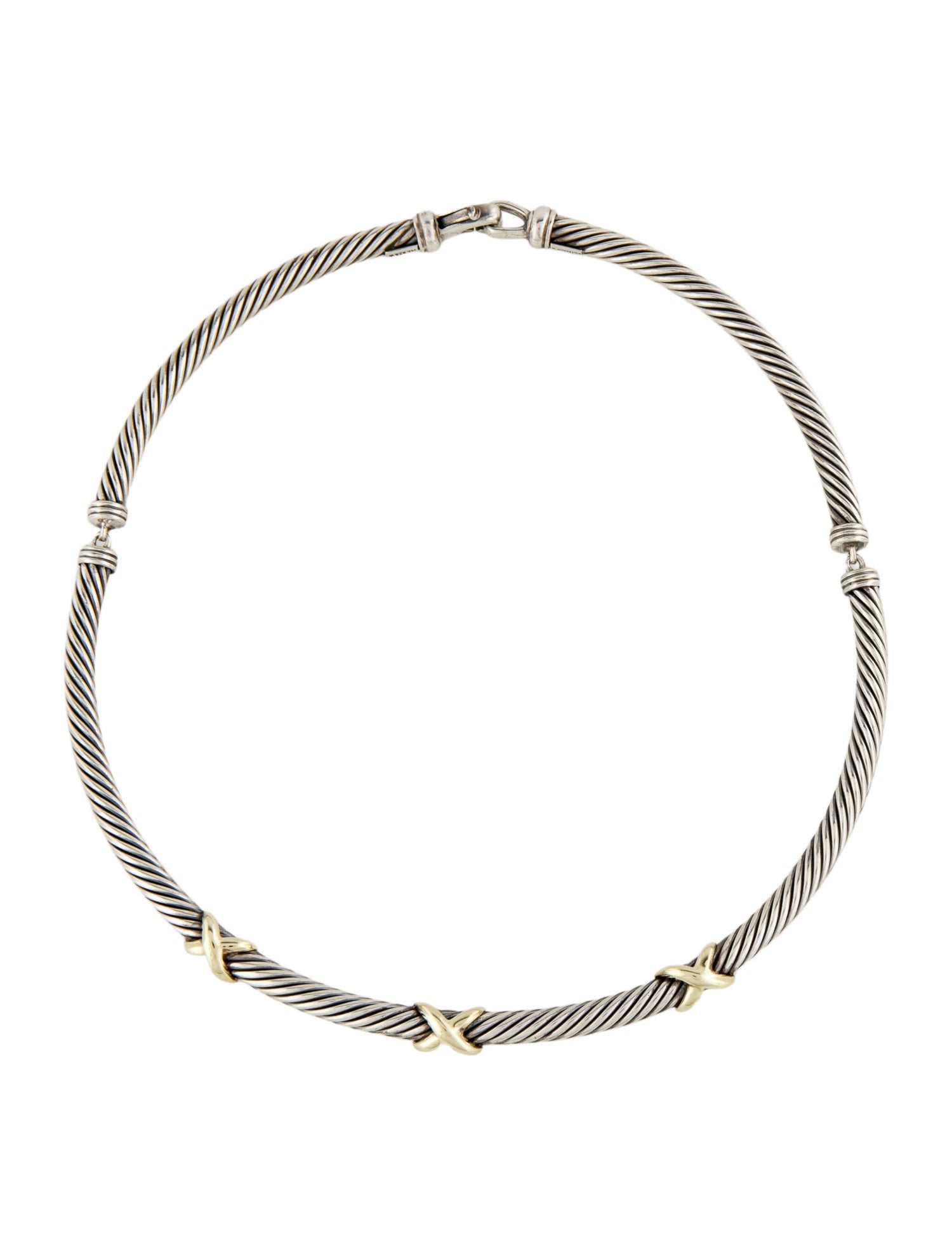 David Yurman Two-Tone Triple X Cable Collar Necklace