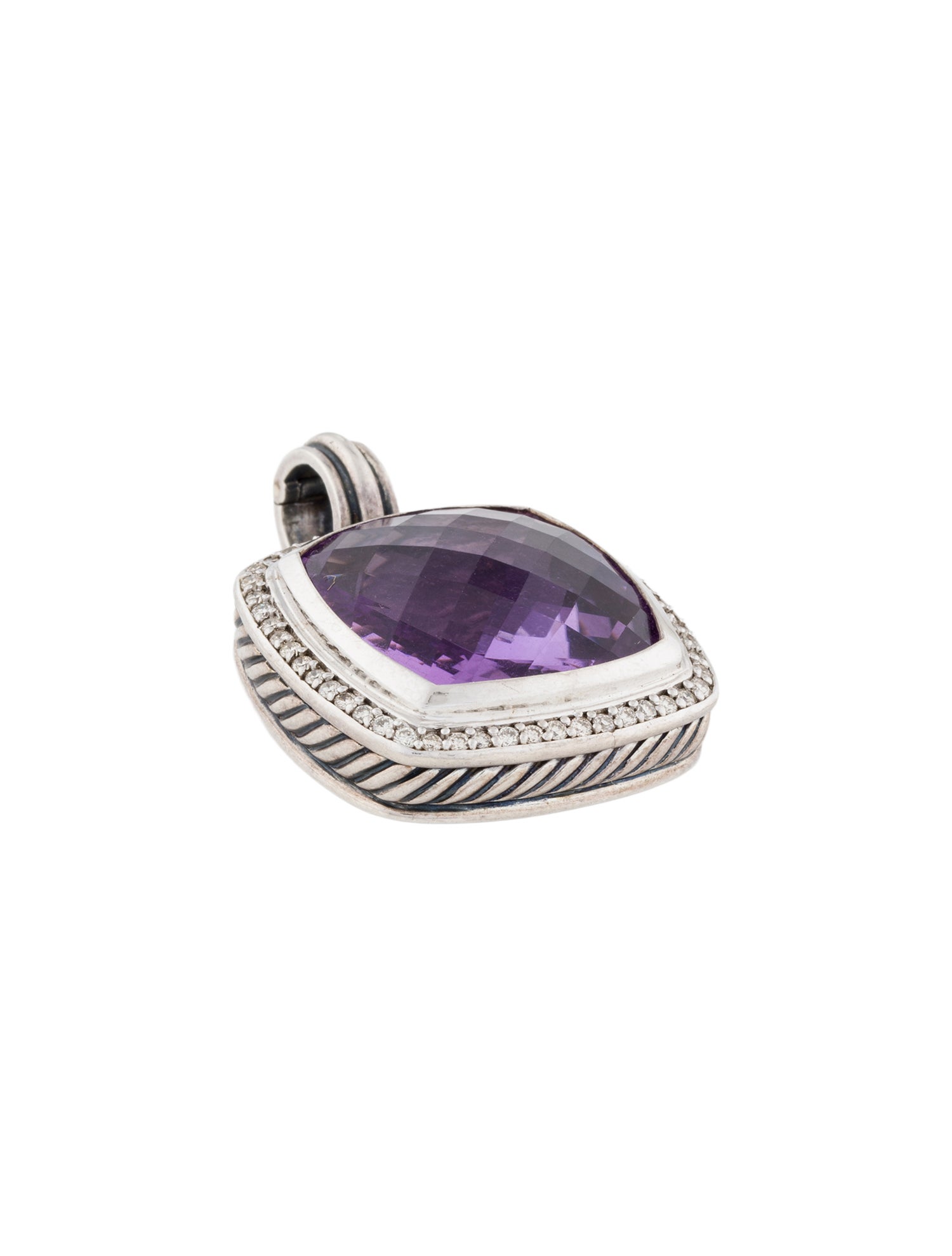 David Yurman Vintage Amethyst & Diamond Albion Enhancer Pendant