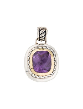 David Yurman Two-Tone Amethyst Enhancer Pendant