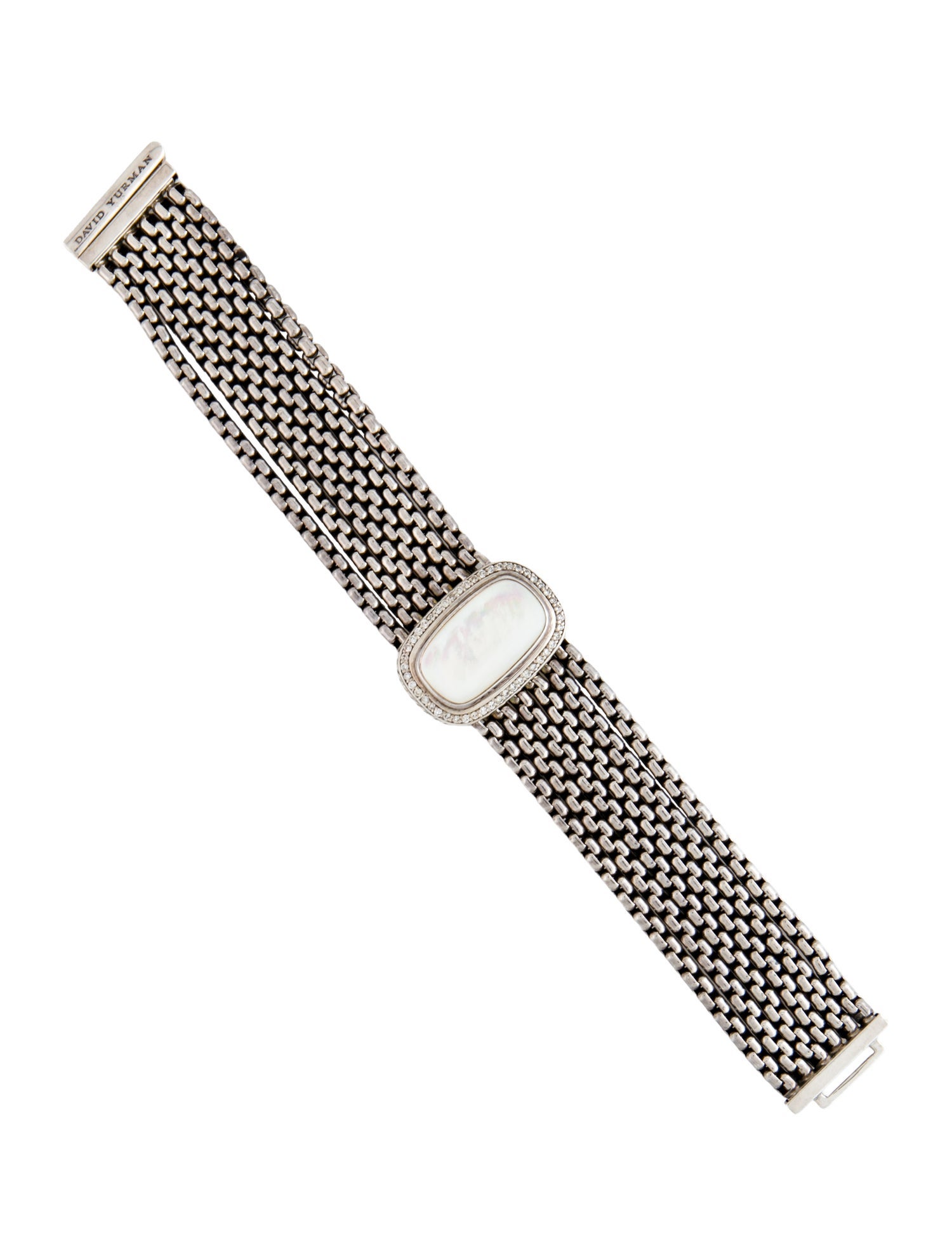 David Yurman Mother of Pearl & Diamond Multichain Bracelet