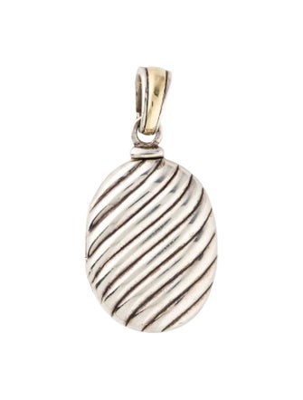 David Yurman Two-Tone Sculpted Cable Oval Locket