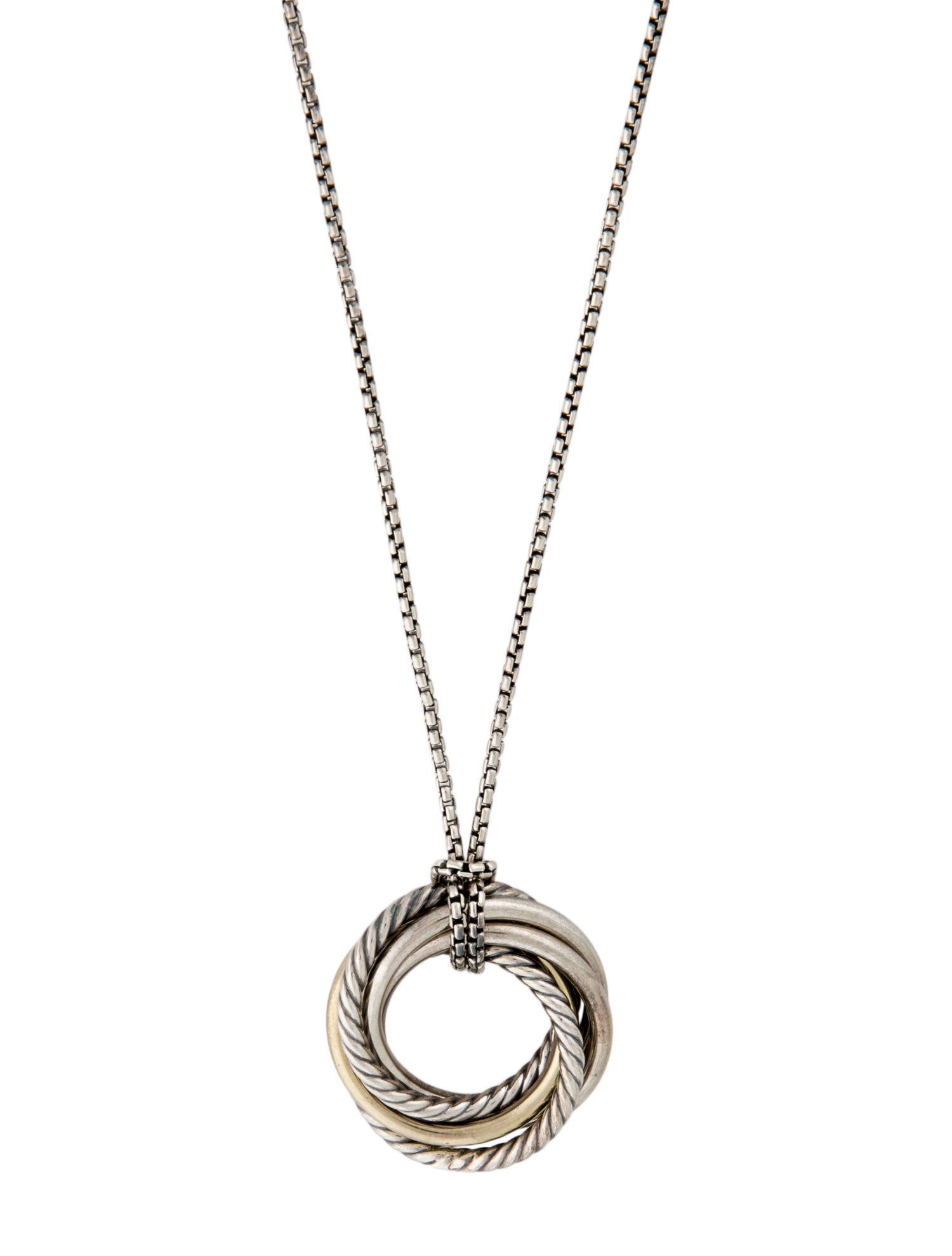 David Yurman Two-Tone Crossover Pendant Necklace