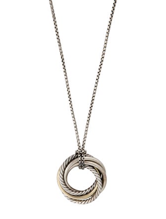 David Yurman Two-Tone Crossover Pendant Necklace