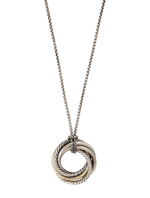 David Yurman Two-Tone Crossover Pendant Necklace