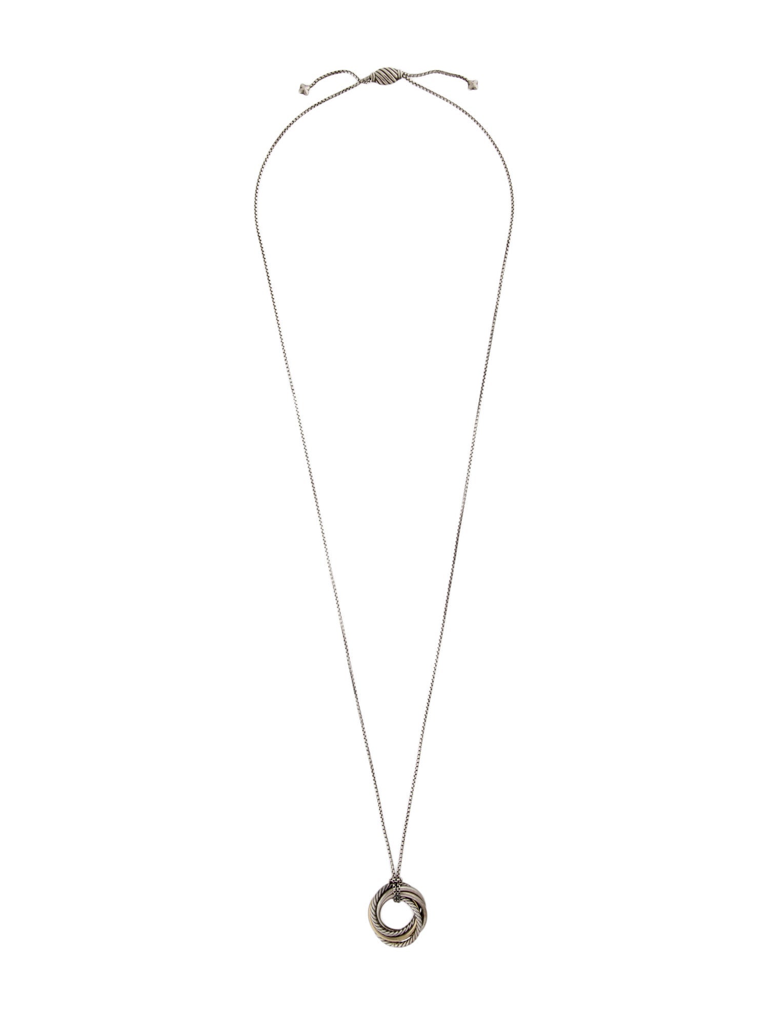 David Yurman Two-Tone Crossover Pendant Necklace