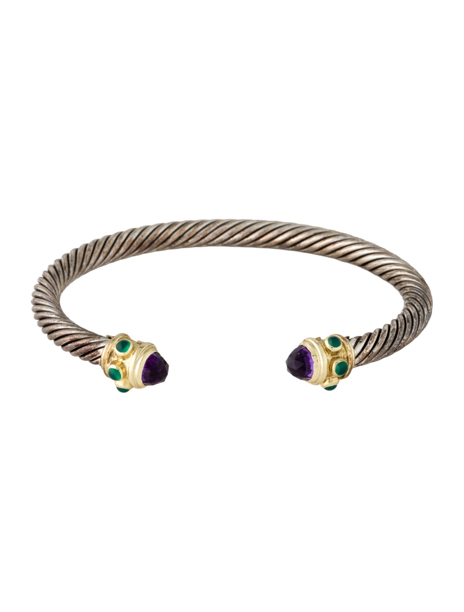 David Yurman Amethyst & Dyed Chalcedony Renaissance Cuff Bracelet