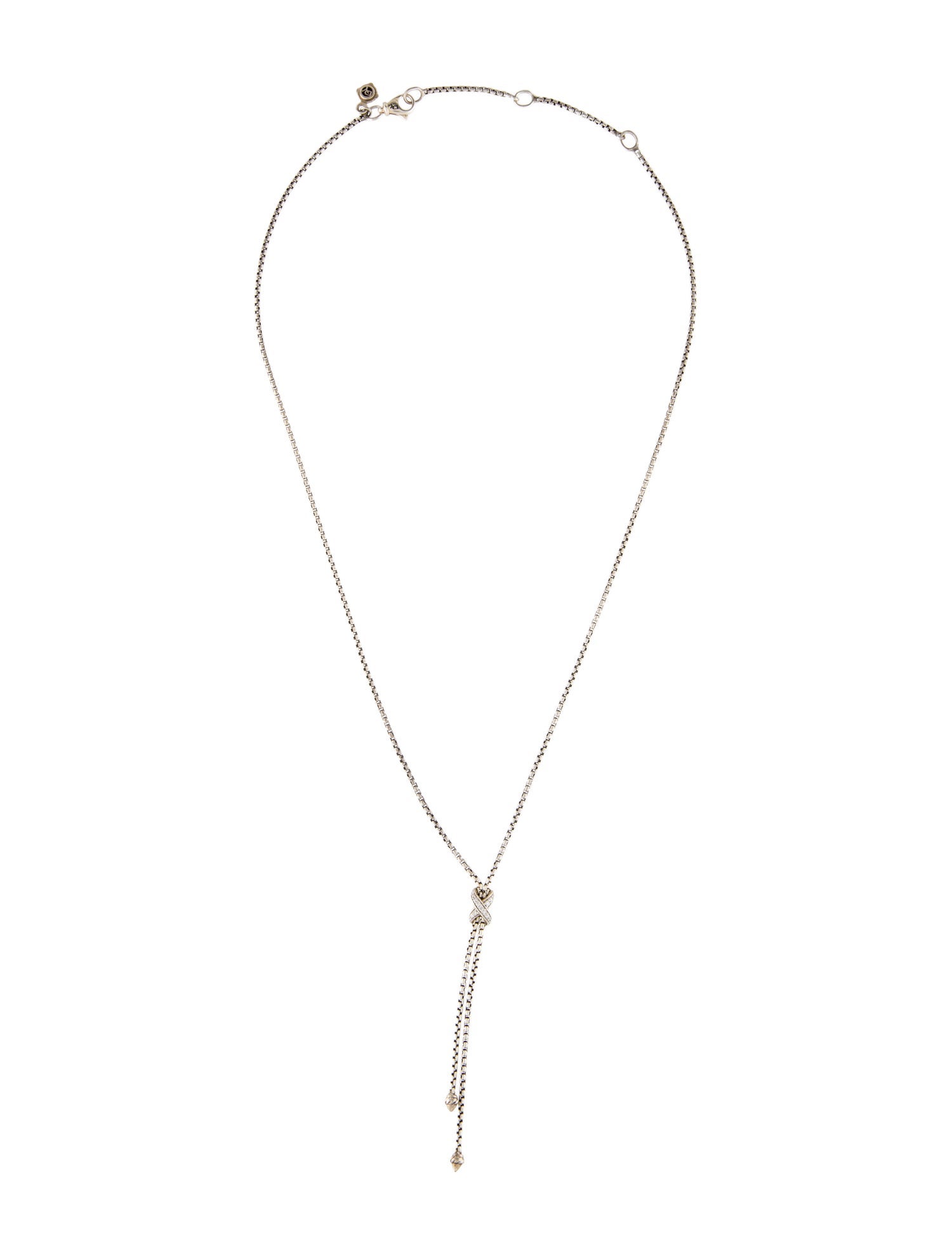 David Yurman Diamond Petite X Lariat Necklace