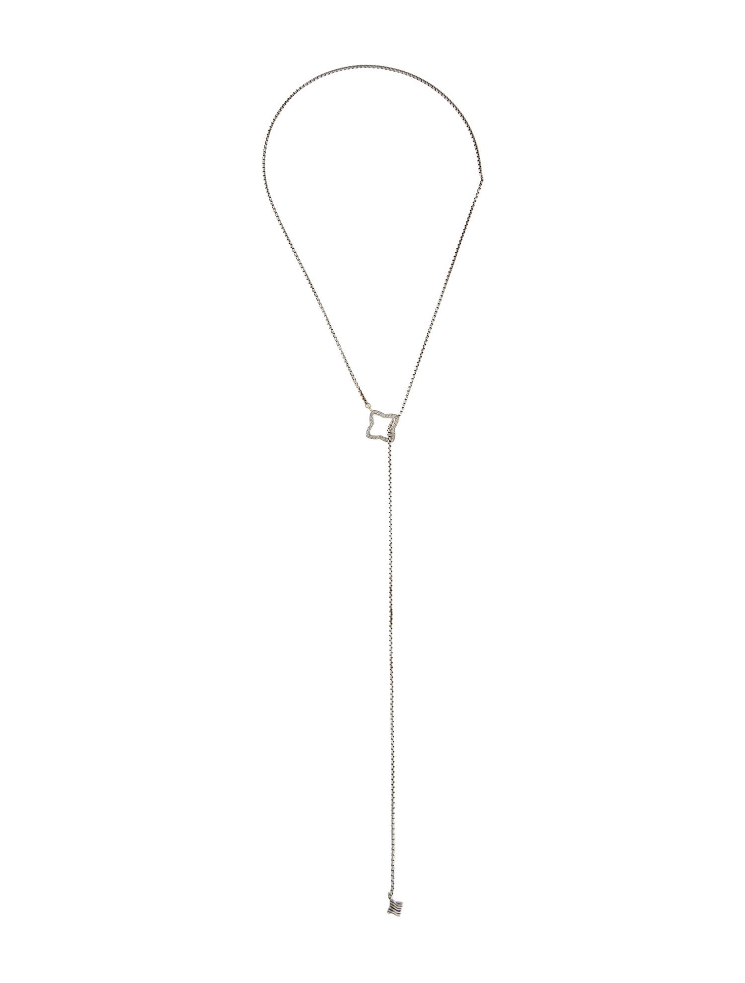 David Yurman Diamond Quatrefoil Lariat Necklace