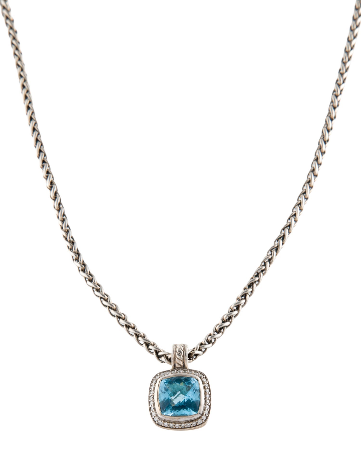 David Yurman Topaz & Diamond Albion Pendant Necklace