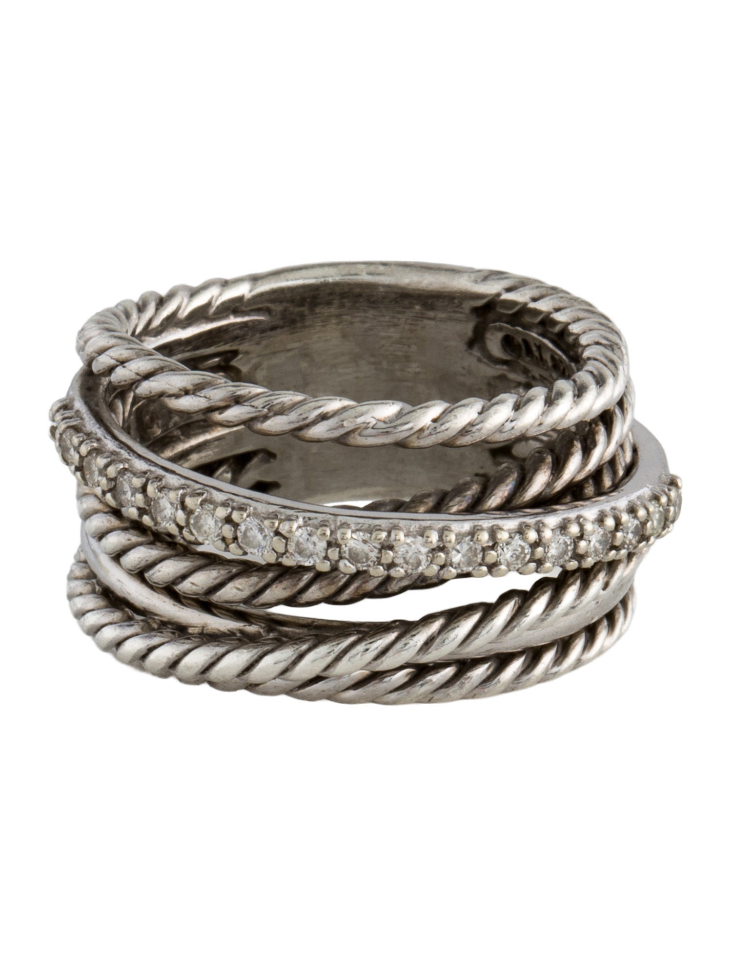 David Yurman Diamond Crossover Ring