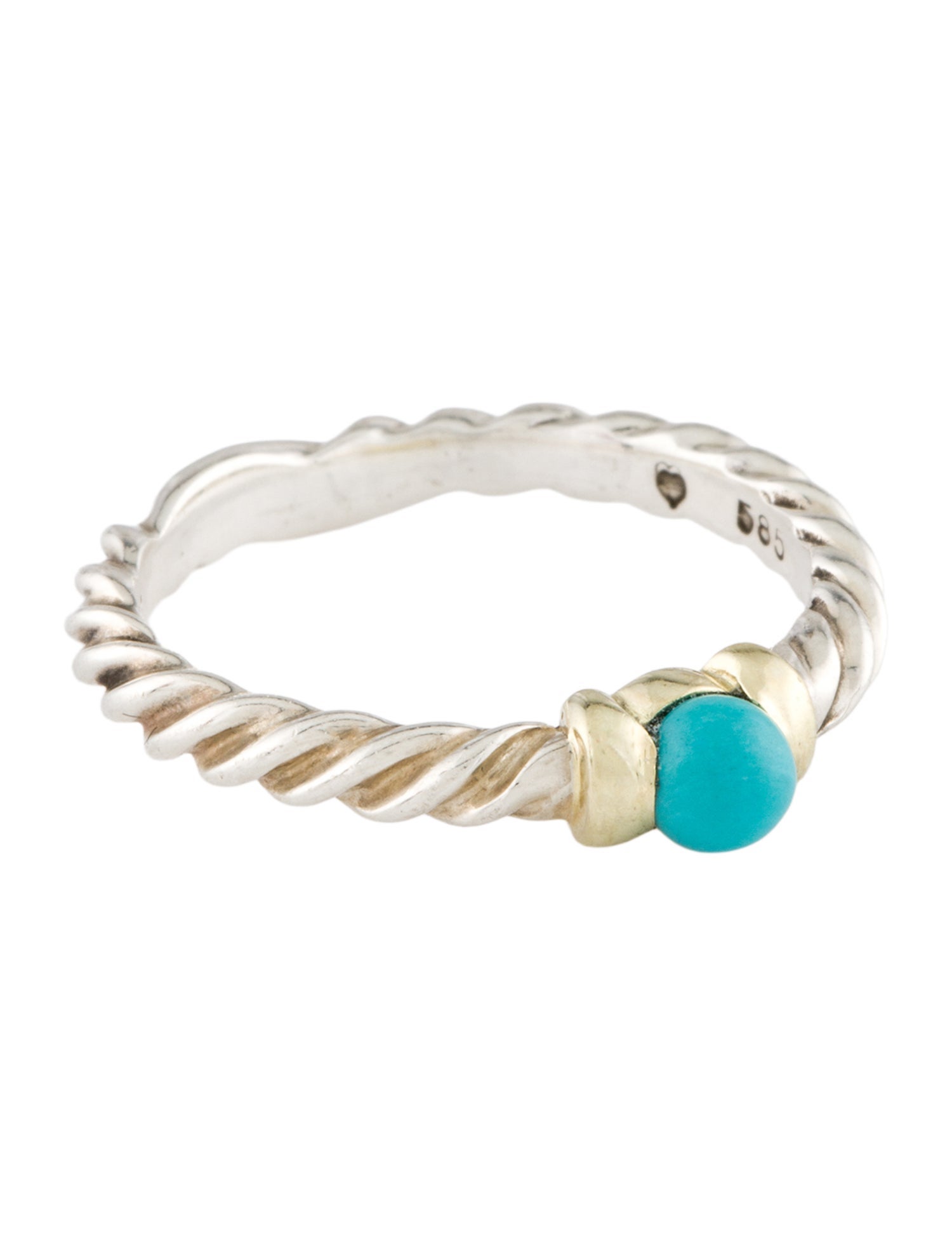 David Yurman Composite Turquoise Cable Ring