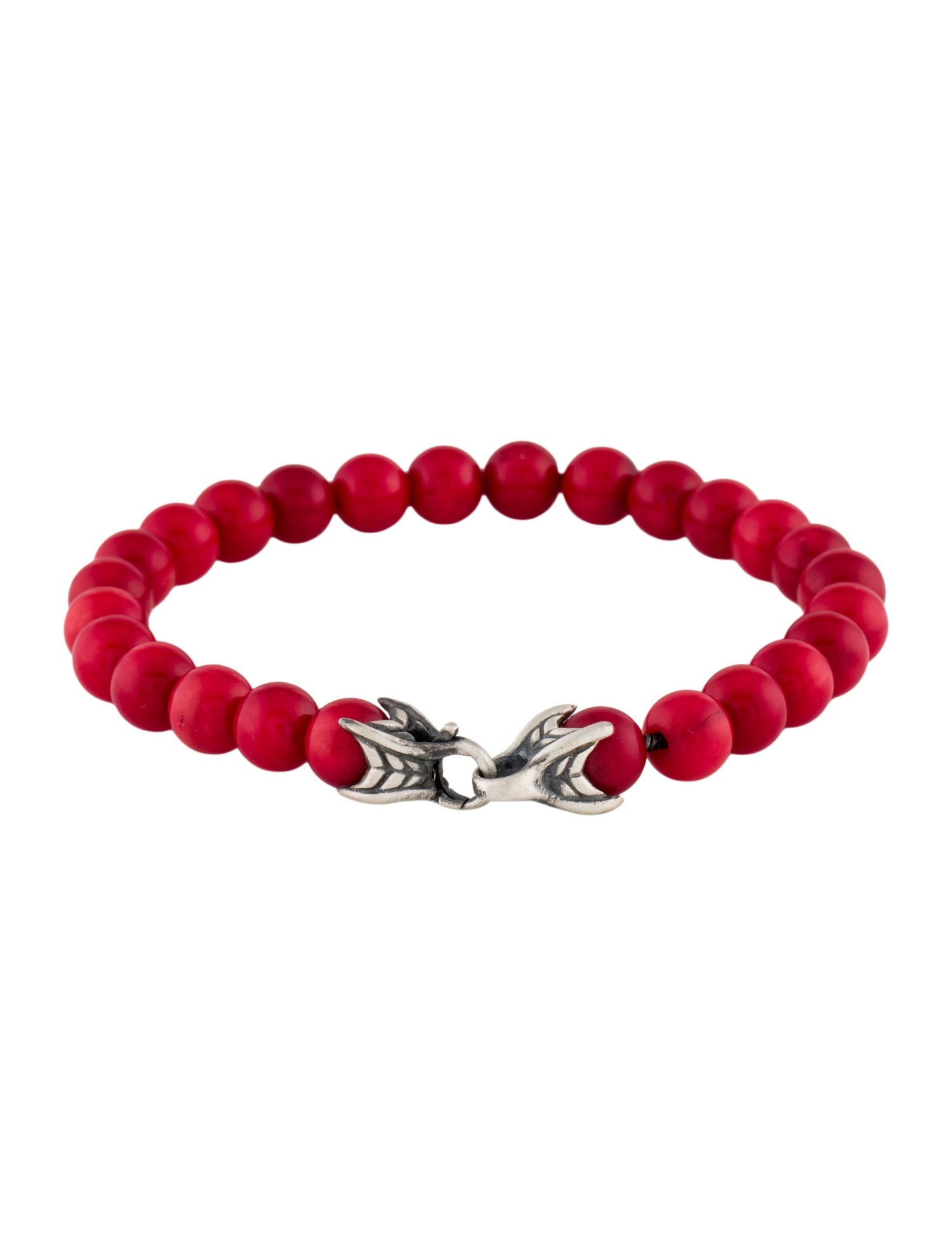 David Yurman Dyed Coral Spiritual Bead Bracelet