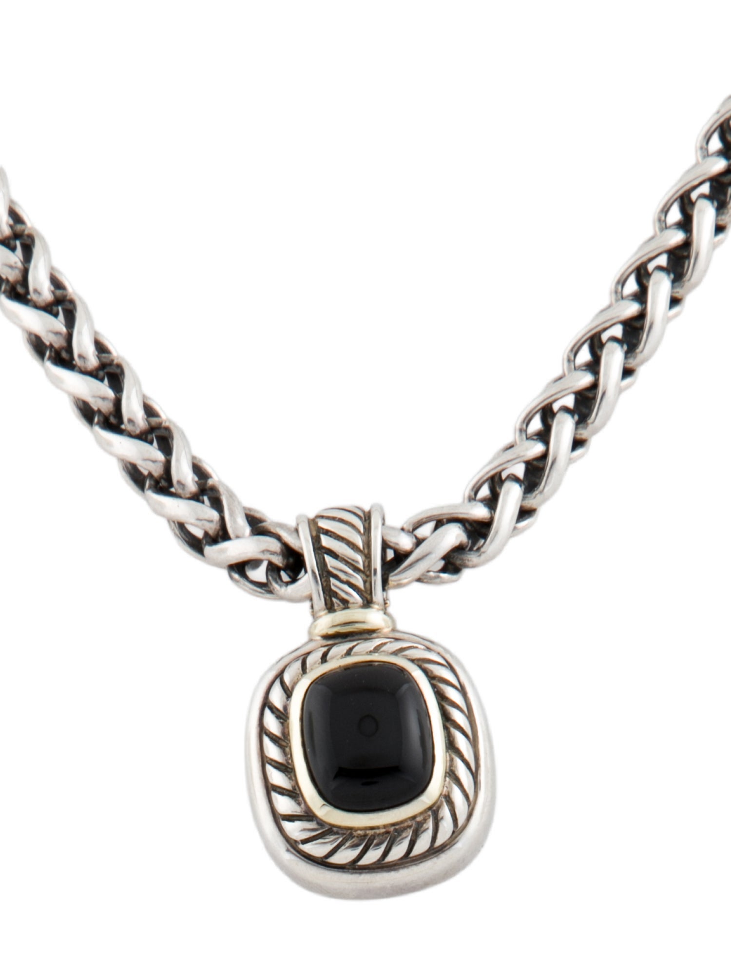David Yurman Onyx Pendant Enhancer Necklace