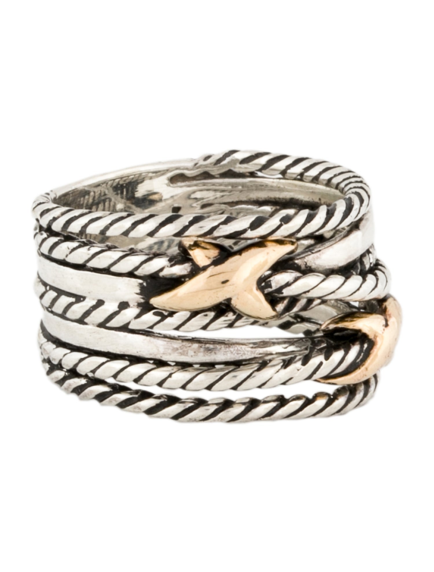 David Yurman Two-Tone X Crossover Ring