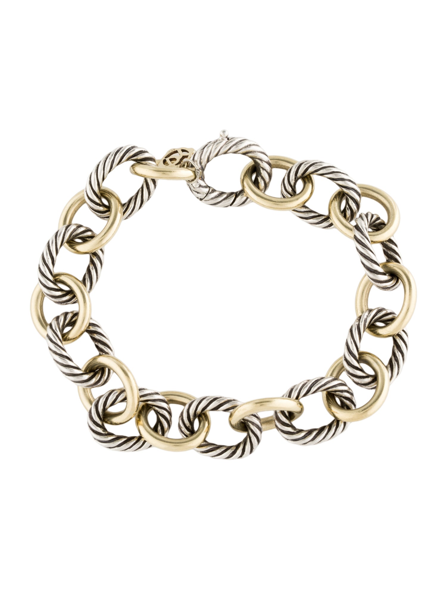 David Yurman Two-Tone Oval Link Chain Bracelet