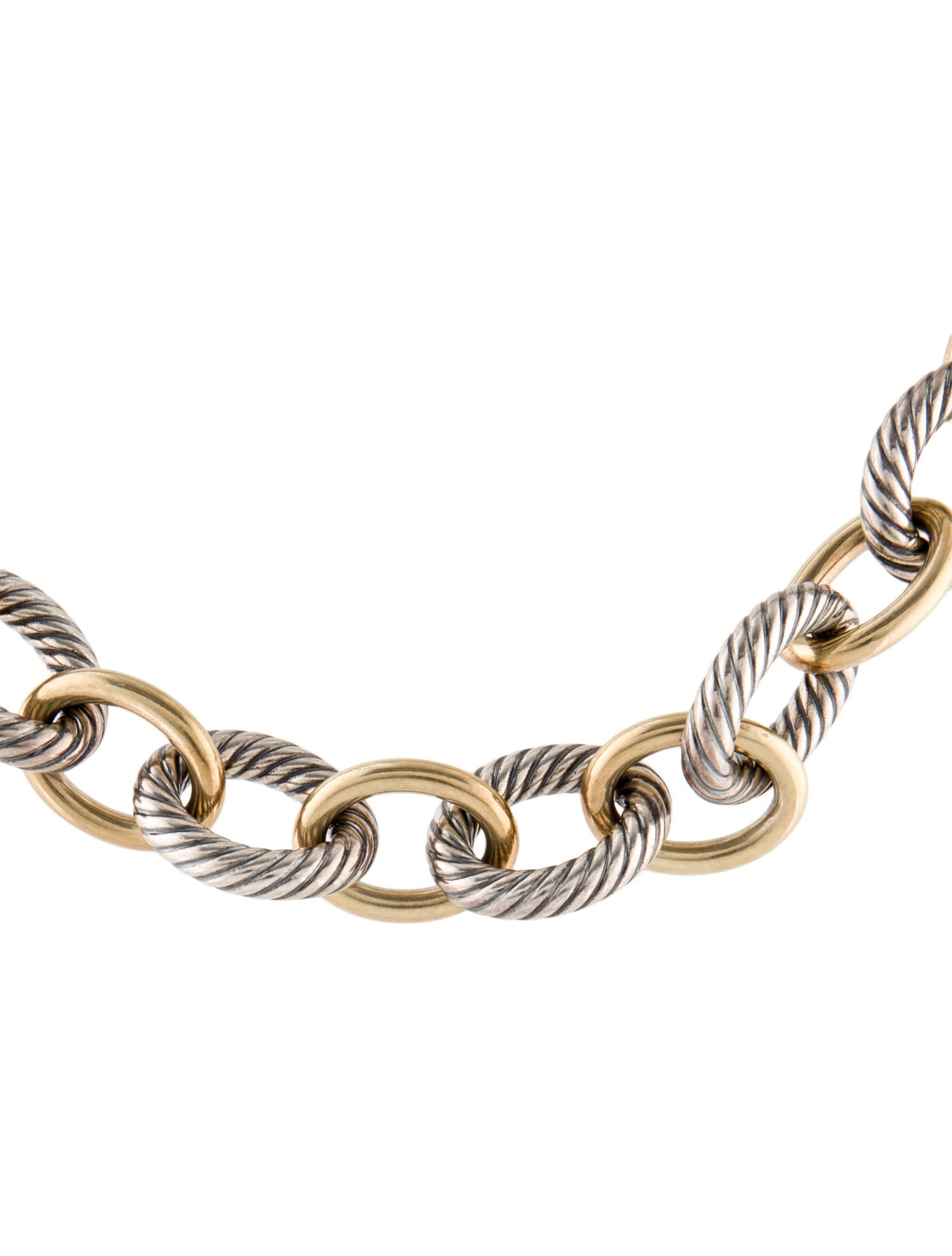 David Yurman Two-Tone Oval Link Chain Necklace