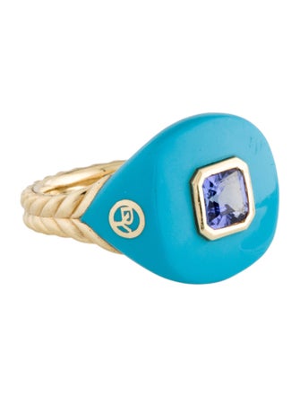 David Yurman 14K Enamel & Tanzanite Cocktail Ring