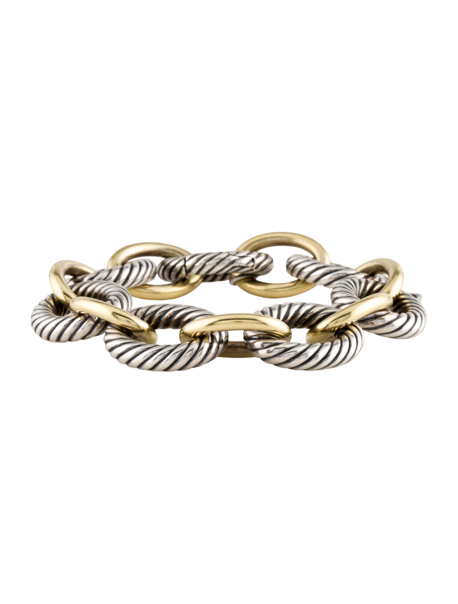 David Yurman Two-Tone Oval Link Chain Bracelet