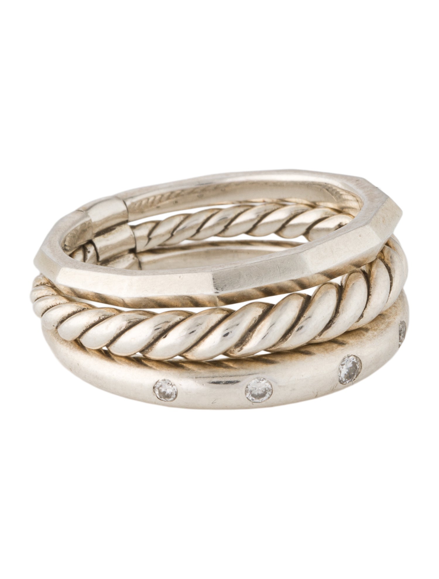 David Yurman Diamond Stax Narrow Ring