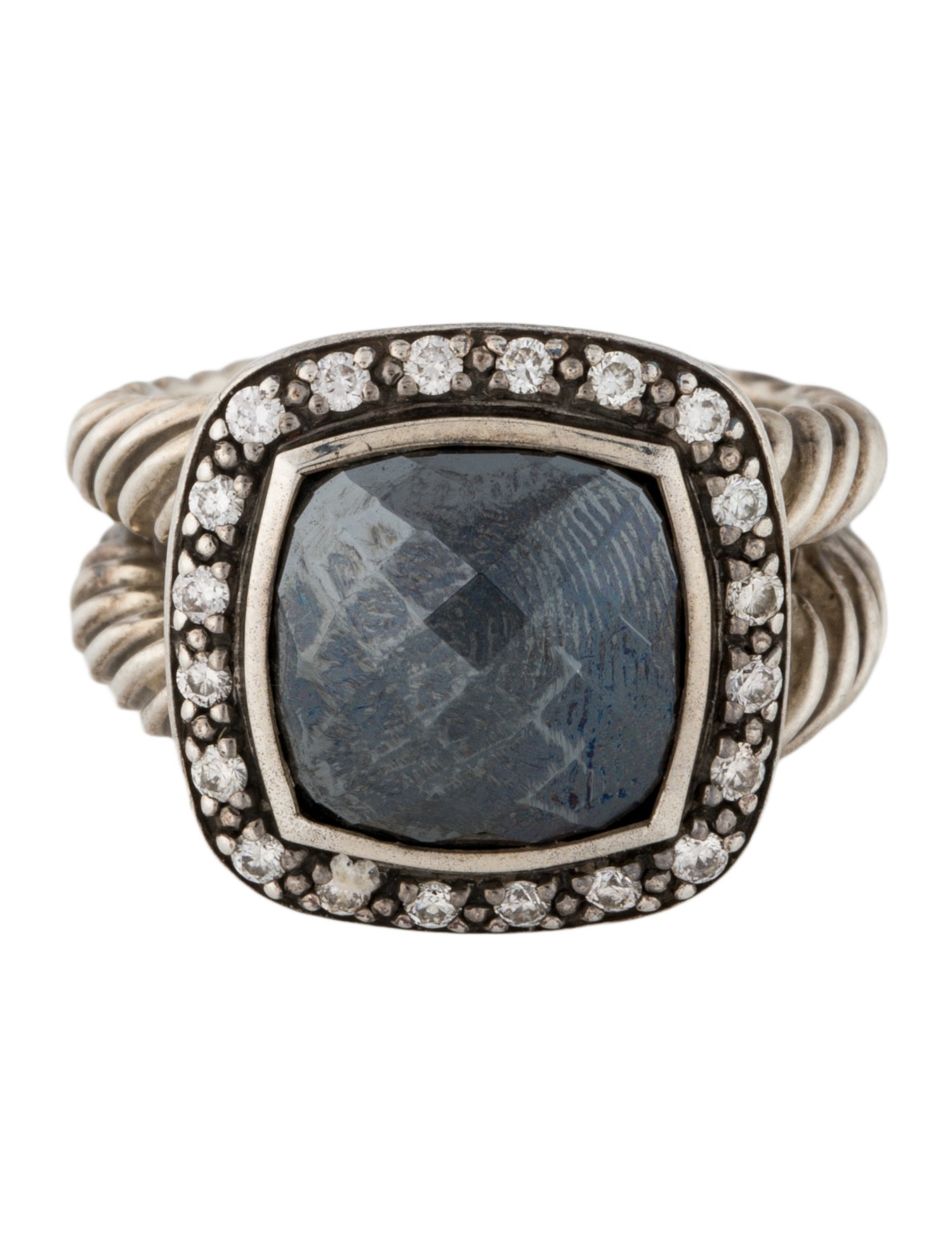 David Yurman Hematine & Diamond Midnight Melange Ring