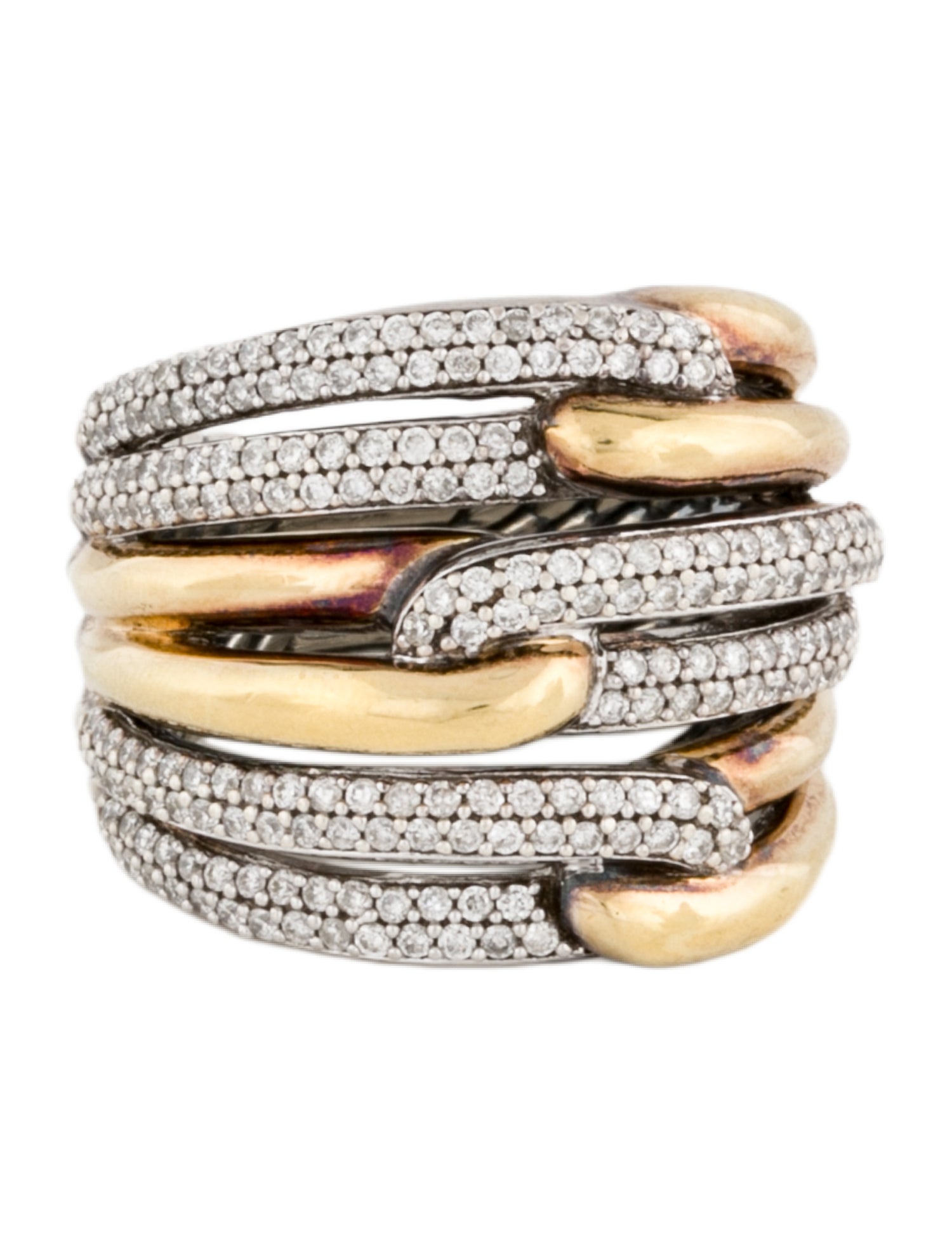 David Yurman Diamond Labyrinth Triple-Loop Ring