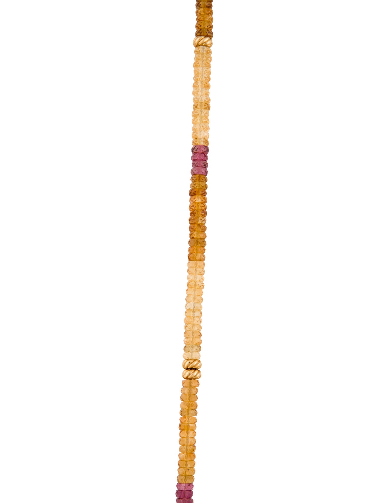 David Yurman 18K Citrine & Tourmaline Bead Strand Necklace