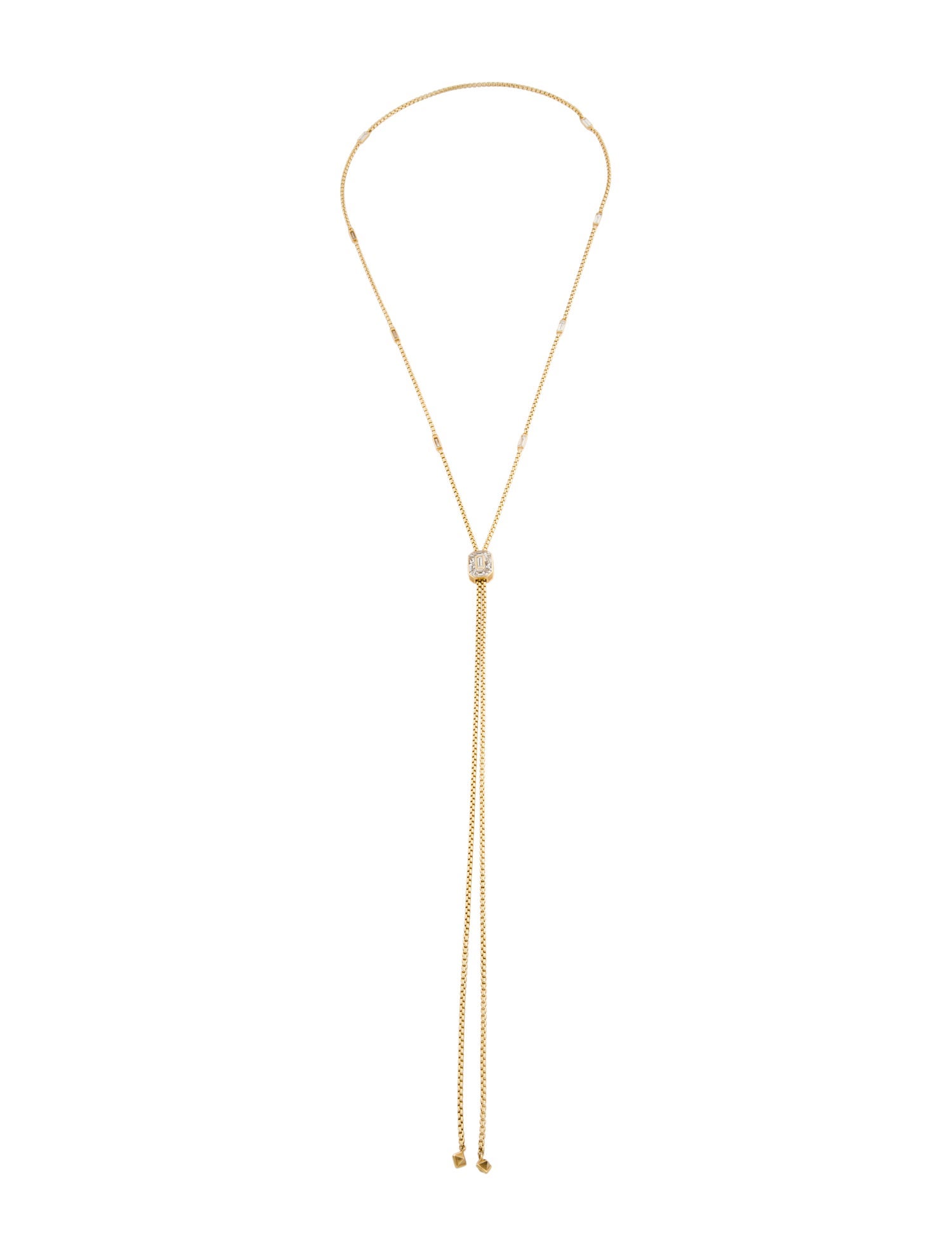 David Yurman 18K Diamond Baguette Deco Slider Lavalier