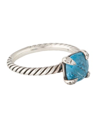 David Yurman Topaz & Diamond Chatelaine Cocktail Ring