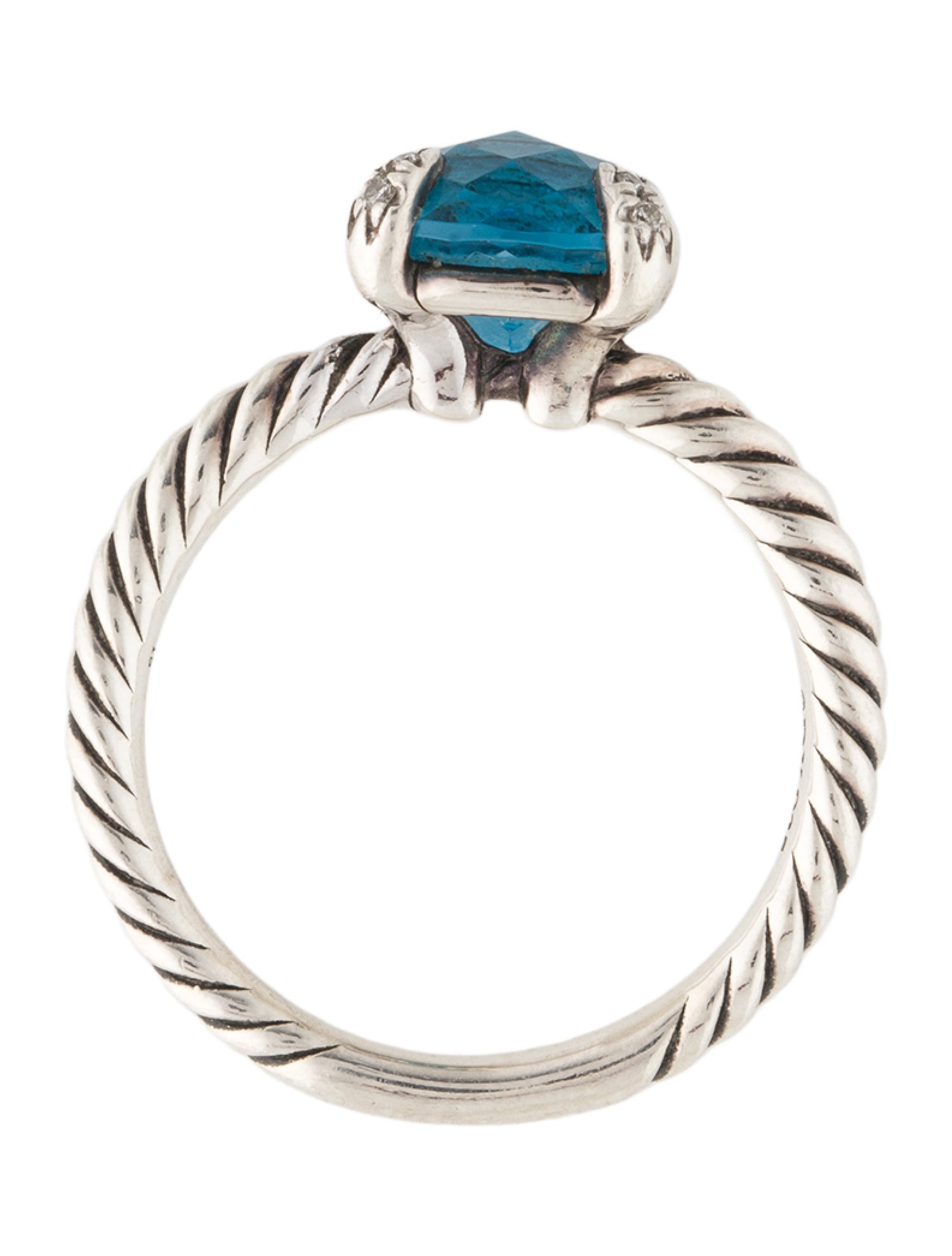 David Yurman Topaz & Diamond Chatelaine Cocktail Ring