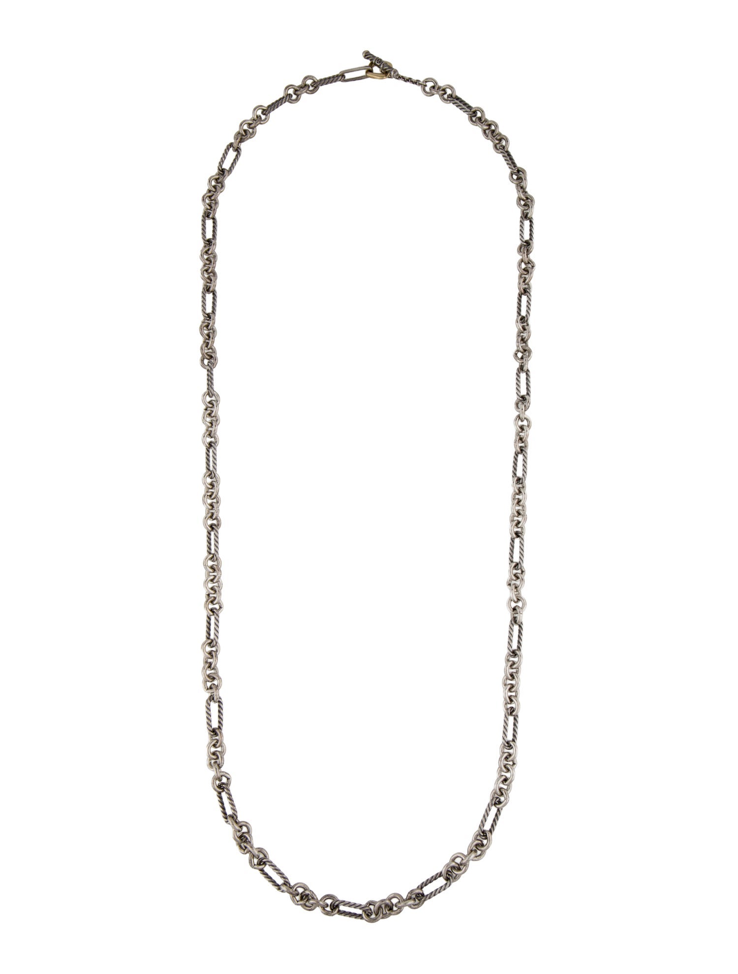 David Yurman Two-Tone Figaro Toggle Chain Necklace