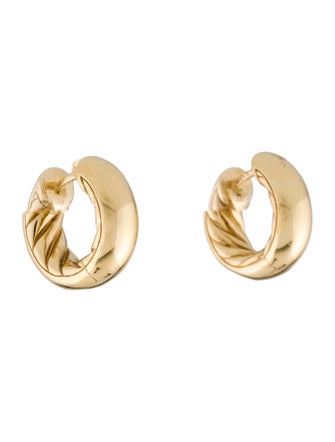 David Yurman 18K Sculpted Cable Huggie Earrings