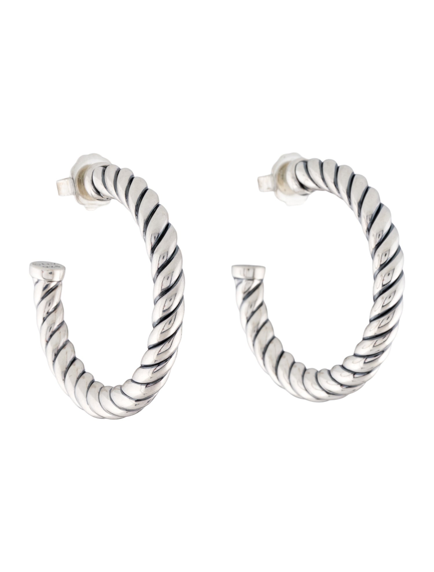 David Yurman Sculpted Cable Hoop Earrings