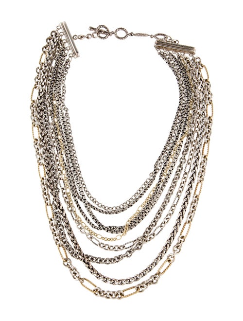 David Yurman Two-Tone Figaro Multi-Strand Necklace
